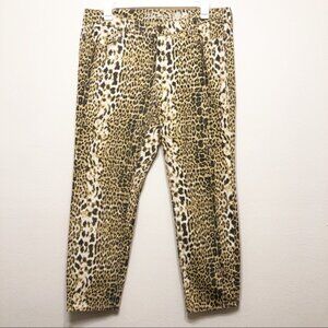 Seven7 Luxe Skinny Jeans Size 20 Womens Leopard Print Denim Stretch Ankle Pants